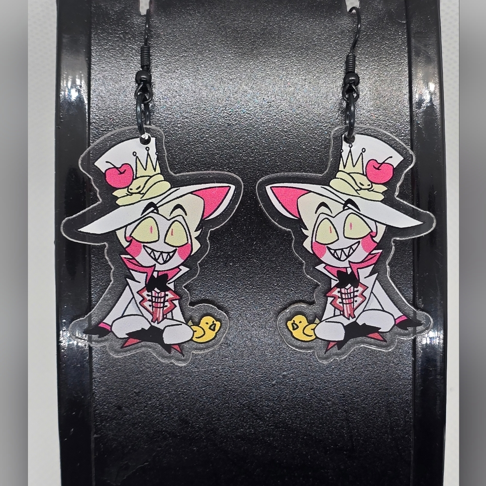 LUCIFER - Hazbin Hotel Inspired Dangle Earrings! Handmade! Hypo-Allergenic‎